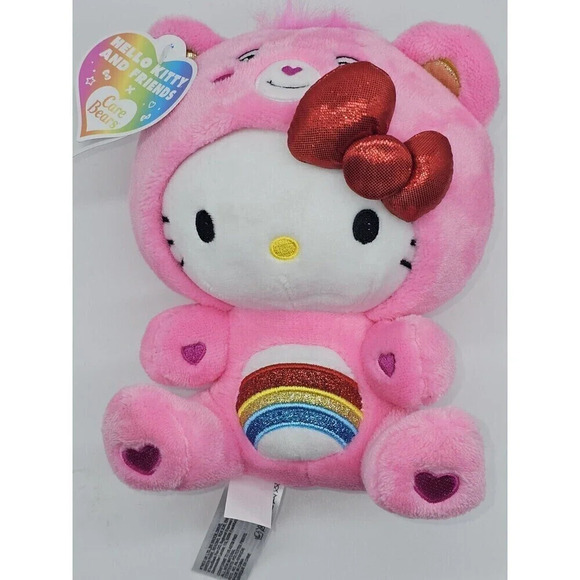Hello Kitty in Cheer Bear costume - Sanrio x CareBear 9" Plush - NWT - Picture 11 of 12